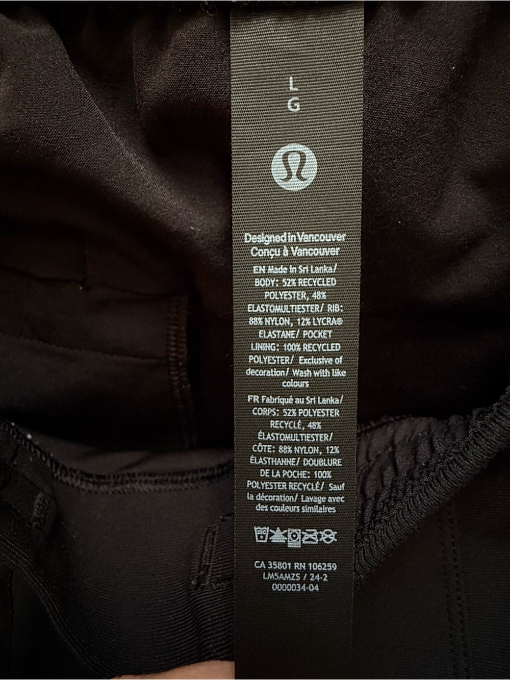Lululemon ABC Warpstreme Jogger Mens Large Black Activewear Gym - Picture 10 of 14